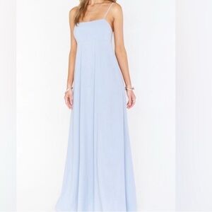 Show Me Your Mumu Madrid Steel Blue Stretch Dress